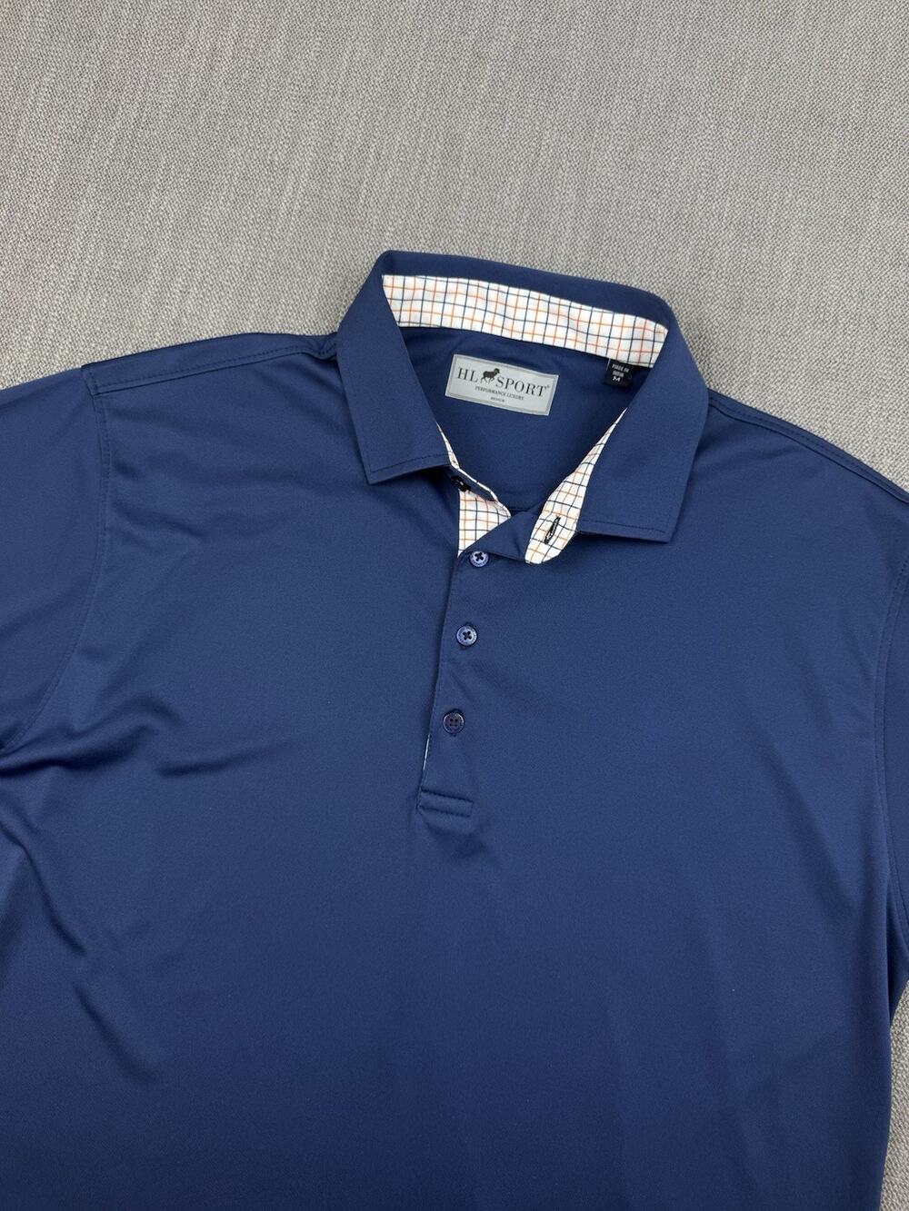 Horn Legend Performance Golf Polo Shirt Men’s M Blue Moisture Wicking